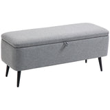 easycomfort easycomfort panca contenitore in tessuto effetto velluto per camera soggiorno e ingresso 101x38 5x44 5 cm grigio