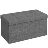 easycomfort easycomfort panca contenitore pieghevole da 84l coperchio imbottito e rivestimento in tessuto 76x38x38cm grigio scuro