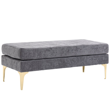 easycomfort easycomfort panca fondo letto a 2 strati in tessuto effetto velluto e acciaio 121x50 5x46 5 cm grigio scuro e oro