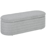 easycomfort easycomfort panca fondo letto in tessuto teddy con vano contenitore 116x41x40 5cm grigio chiaro