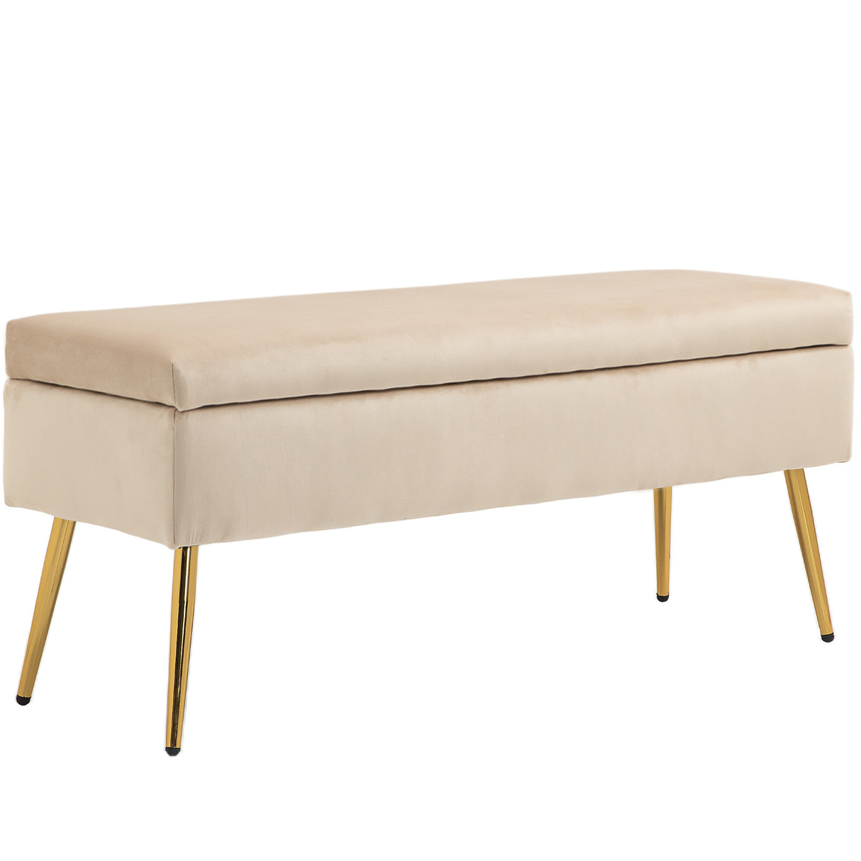 easycomfort easycomfort panca fondoletto imbottita da 30 5l con gambe affusolate in tessuto effetto velluto 102x35x43 cm beige