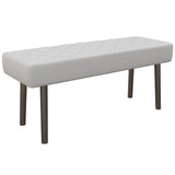 easycomfort easycomfort panca fondoletto imbottita in finta pelle trapuntata a diamante e gambe in acciaio 100x35x45cm grigio