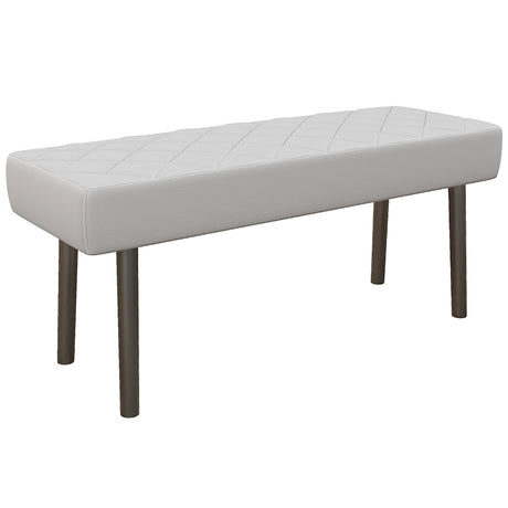 easycomfort easycomfort panca fondoletto imbottita in finta pelle trapuntata a diamante e gambe in acciaio 100x35x45cm grigio