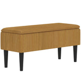 easycomfort easycomfort panca fondoletto in poliestere e legno per camera da letto e ingresso 95x38x45 cm arancione