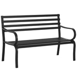 easycomfort easycomfort panchina da esterno in metallo impermeabile nero panca da giardino a due posti 127 x 62 x 82cm max 240kg