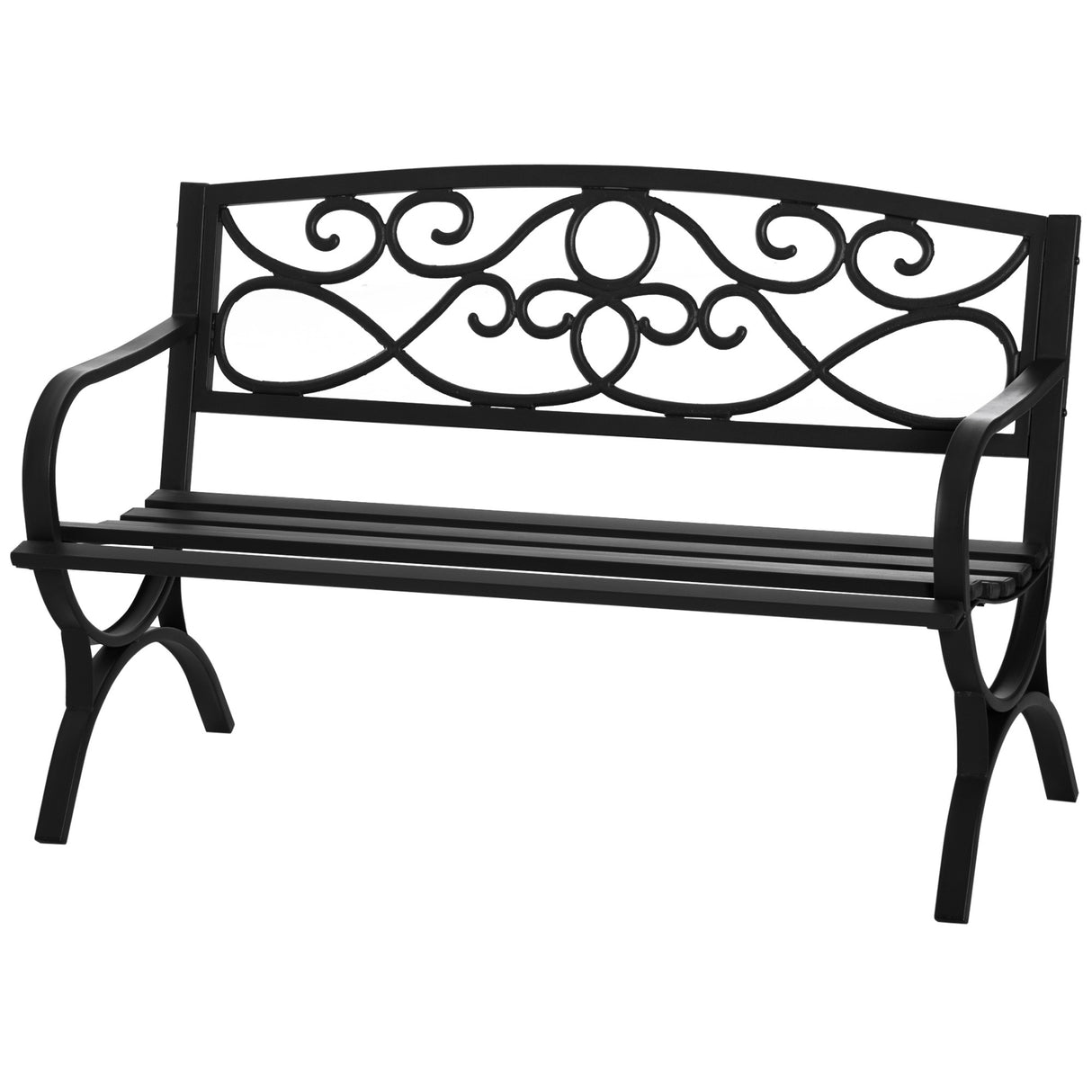 immagine-1-easycomfort-easycomfort-panchina-da-giardino-2-posti-in-acciaio-e-ghisa-con-braccioli-e-decorazione-128x58-5x85cm-nero