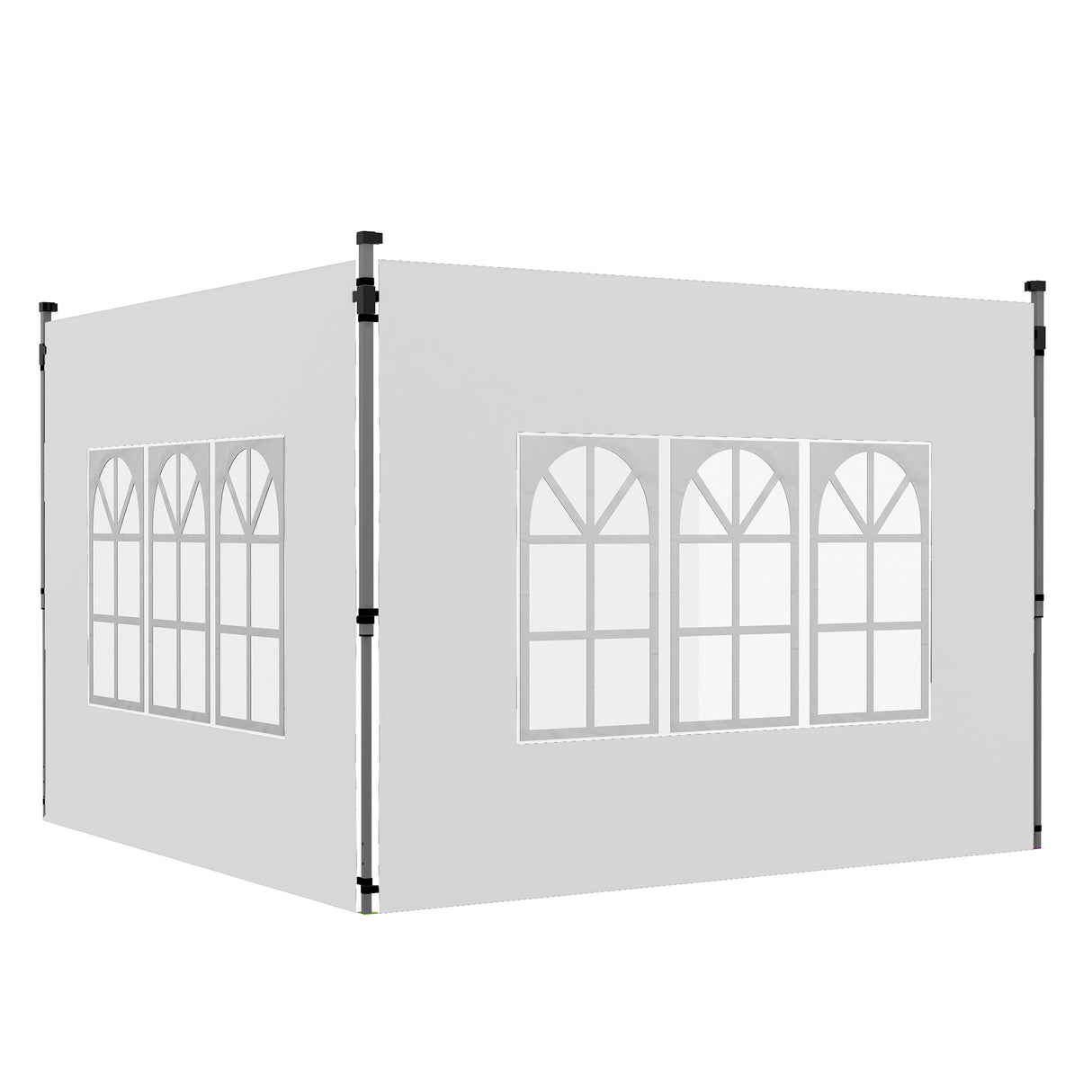 easycomfort easycomfort pareti per gazebo 3x3 o 3x4 con finestrelle incluse in plastica e tessuto oxford 295x195 cm bianco