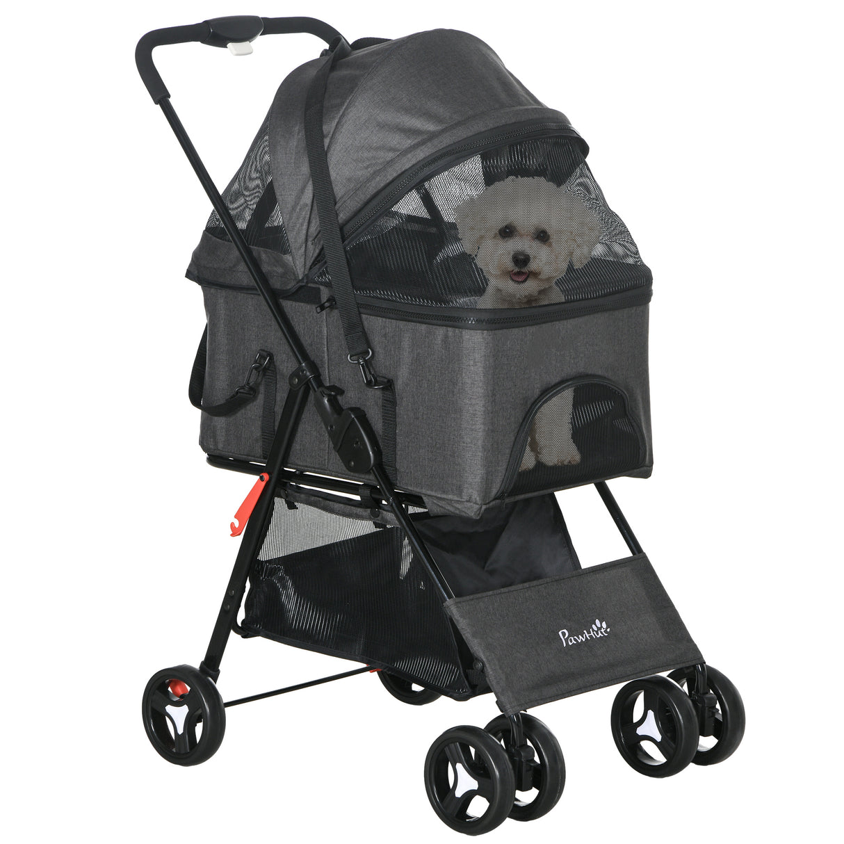 easycomfort easycomfort passeggino per cani 3 in 1 convertibile in borsa e trasportino con guinzaglio e cuscino grigio