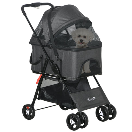 easycomfort easycomfort passeggino per cani 3 in 1 convertibile in borsa e trasportino con guinzaglio e cuscino grigio