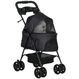 easycomfort easycomfort passeggino per cani piccoli pieghevole con guinzaglio di sicurezza e cestino nero