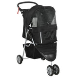 easycomfort easycomfort passeggino per cani piccoli pieghevole con ruote girevoli e freno 75x45x97 cm nero