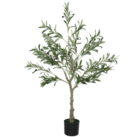 easycomfort easycomfort pianta artificiale di olivo alta 120 cm albero finto con 450 foglie e 20 olive vaso incluso
