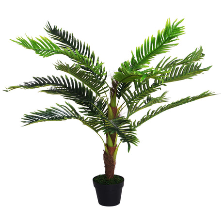 easycomfort easycomfort pianta artificiale palma cycas alta 123cm per interno ed esterno con vaso incluso