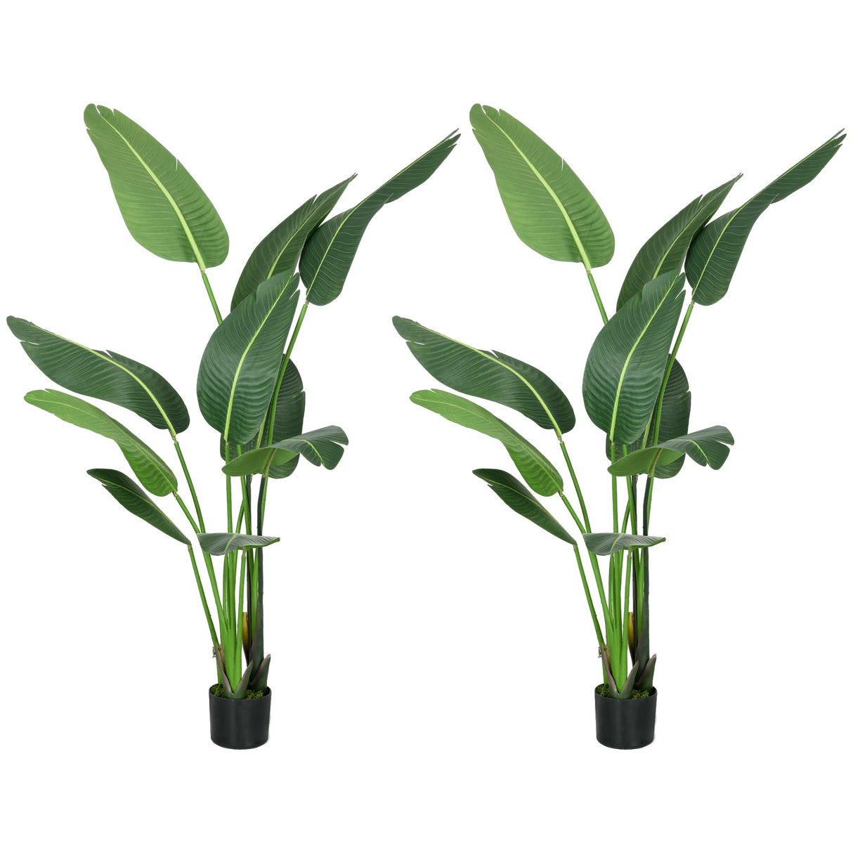 easycomfort easycomfort pianta artificiale palma del viaggiatore alta 150cm per interno ed esterno con vaso incluso