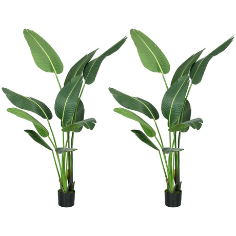 easycomfort easycomfort pianta artificiale palma del viaggiatore alta 150cm per interno ed esterno con vaso incluso