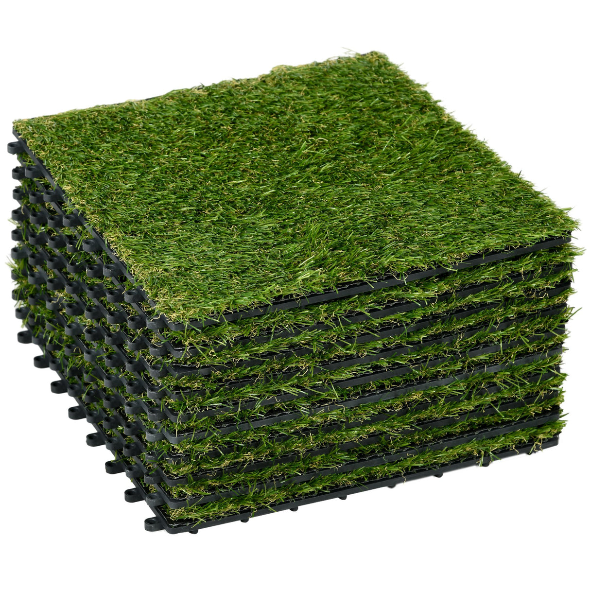 easycomfort easycomfort piastrelle da giardino con erba sintetica 30x30cm 10 pezzi prato artificiale densita 6500 verde