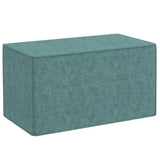 easycomfort easycomfort poggiapiedi 2 in 1 con rivestimento rimovibile in tessuto effetto lino 75x41x41 cm verde