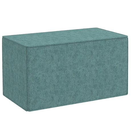 easycomfort easycomfort poggiapiedi 2 in 1 con rivestimento rimovibile in tessuto effetto lino 75x41x41 cm verde