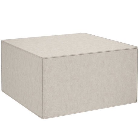 easycomfort easycomfort poggiapiedi 2 in 1 con rivestimento rimovibile in tessuto effetto lino 75x75x41 cm beige