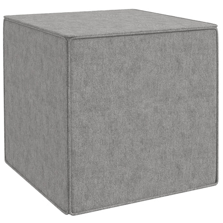 easycomfort easycomfort poggiapiedi quadrato 2 in 1 con rivestimento rimovibile in tessuto effetto lino 41x41x41 cm grigio chiaro