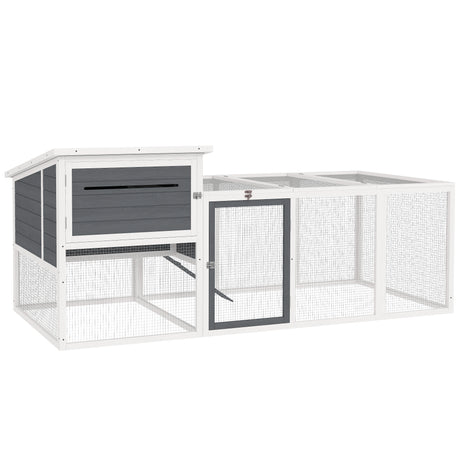 easycomfort easycomfort pollaio per galline con casetta nido per cova e area esterna 214x101x 91 5cm grigio