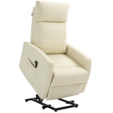 easycomfort easycomfort poltrona alzapersona con telecomando e schienale reclinabile a 145 similpelle color crema