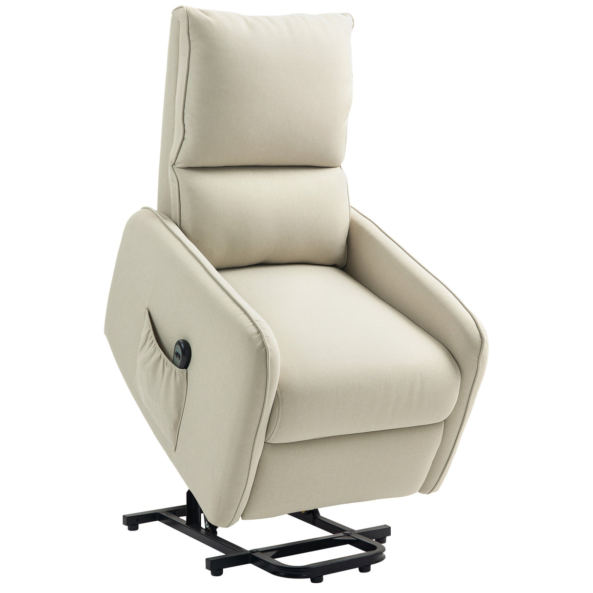 easycomfort easycomfort poltrona alzapersona elettrica reclinabile con telecomando e tasca in tessuto beige