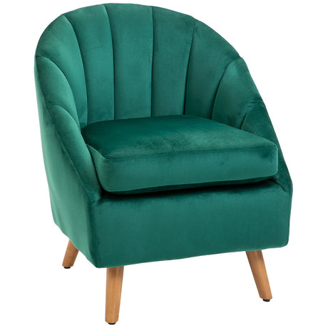 easycomfort easycomfort poltrona da camera da letto e salotto in velluto verde con imbottitura spessa e solida struttura in legno 67x65x77cm ean 8055776910642