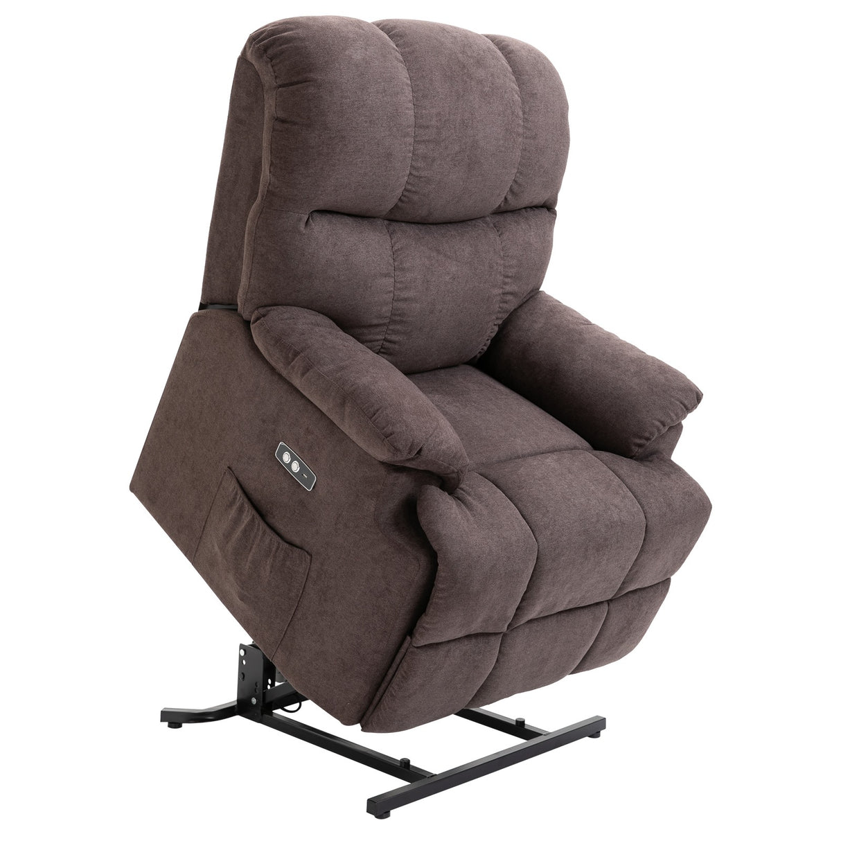 easycomfort easycomfort poltrona elettrica alzapersona reclinabile 150 poltrona relax elettrica in velluto con connettore usb motore telecomando poggiapiedi e tasche laterali per anziani marrone