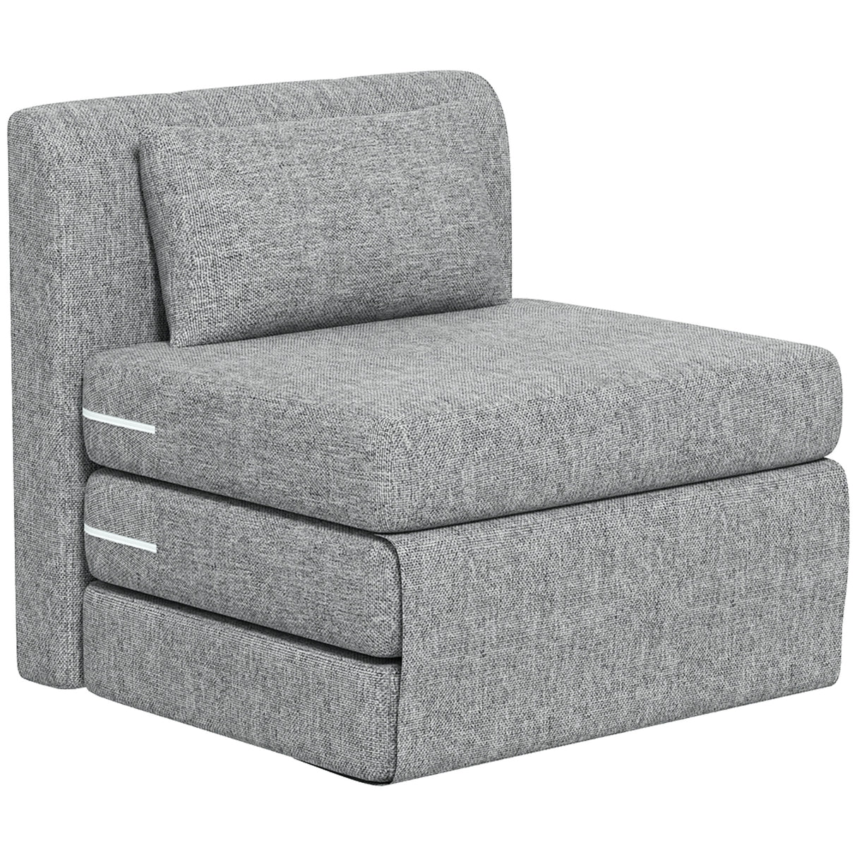 easycomfort easycomfort poltrona letto pieghevole da terra a 3 sezioni salvaspazio in tessuto 80x75x74 cm grigio