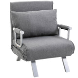 easycomfort easycomfort poltrona letto singola con schienale regolabile su 5 livelli e cuscino in tessuto grigio chiaro