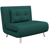 easycomfort easycomfort poltrona letto singolo con schienale reclinabile in velluto 100x88x83cm verde scuro
