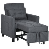 easycomfort easycomfort poltrona letto singolo reclinabile su 3 livelli con cuscino extra 69x82x85cm grigio