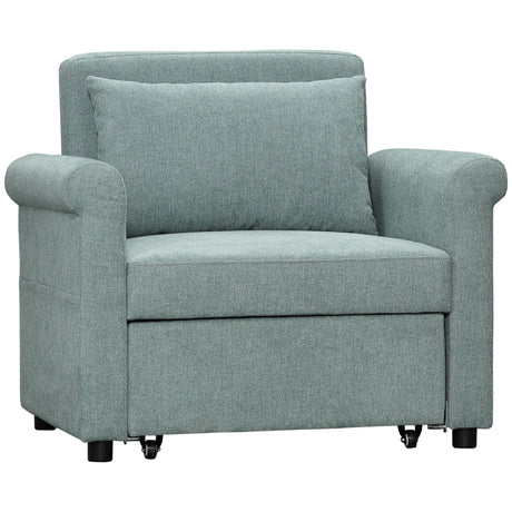 easycomfort easycomfort poltrona letto singolo salvaspazio reclinabile su 4 livelli con seduta imbottita 96x84 5x87 5cm verde