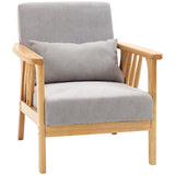 easycomfort easycomfort poltrona moderna con rivestimento vellutato e struttura in legno 68x75x78cm grigio
