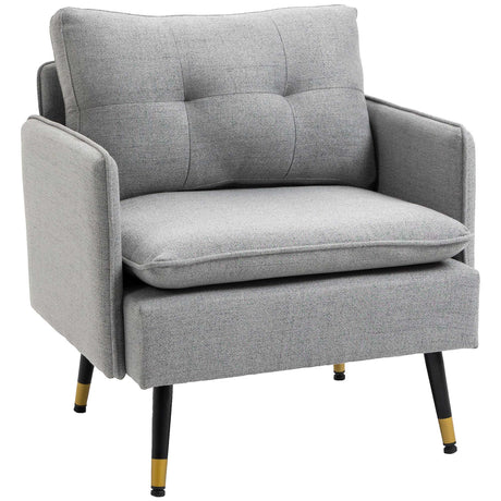 easycomfort easycomfort poltrona moderna in tessuto con seduta imbottita e gambe in acciaio 76x68x80 cm grigio