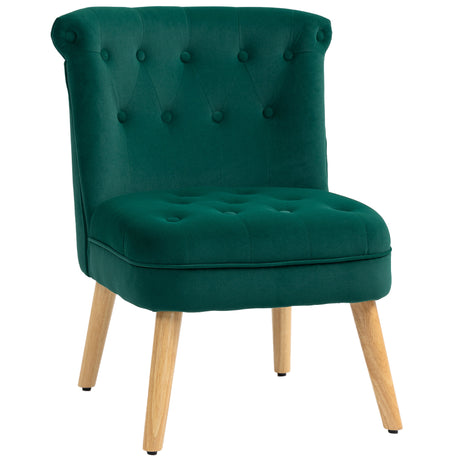 easycomfort easycomfort poltrona per salotto in velluto con seduta imbottita e trapuntata a bottoni 60x66x79 cm verde