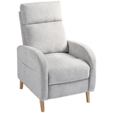 easycomfort easycomfort poltrona reclinabile 150 max con poggiapiedi in tessuto effetto lino 68x90x106 cm grigio chiaro