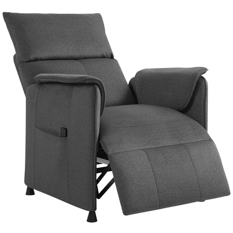 easycomfort easycomfort poltrona reclinabile elettrica con telecomando e poggiapiedi in tessuto effetto velluto 80x83x104 cm nera