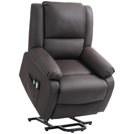 easycomfort easycomfort poltrona relax alzapersona reclinabile a 155 con 8 punti massaggio e riscaldamento marrone