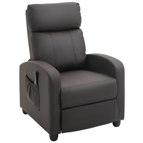 easycomfort easycomfort poltrona relax massaggiante con telecomando e 8 programmi reclinazione e poggiapiedi 68x88x98cm marrone