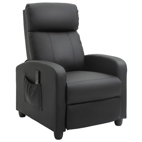 easycomfort easycomfort poltrona relax massaggiante con telecomando e 8 programmi reclinazione e poggiapiedi 68x88x98cm nero