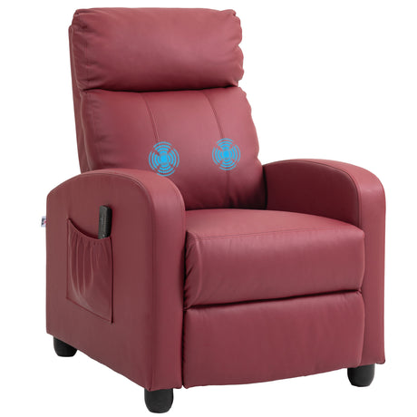 easycomfort easycomfort poltrona relax massaggiante con telecomando e 8 programmi reclinazione e poggiapiedi rosso