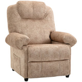 easycomfort easycomfort poltrona relax reclinabile manuale in tessuto con poggiapiedi estraibile e tasca laterale beige
