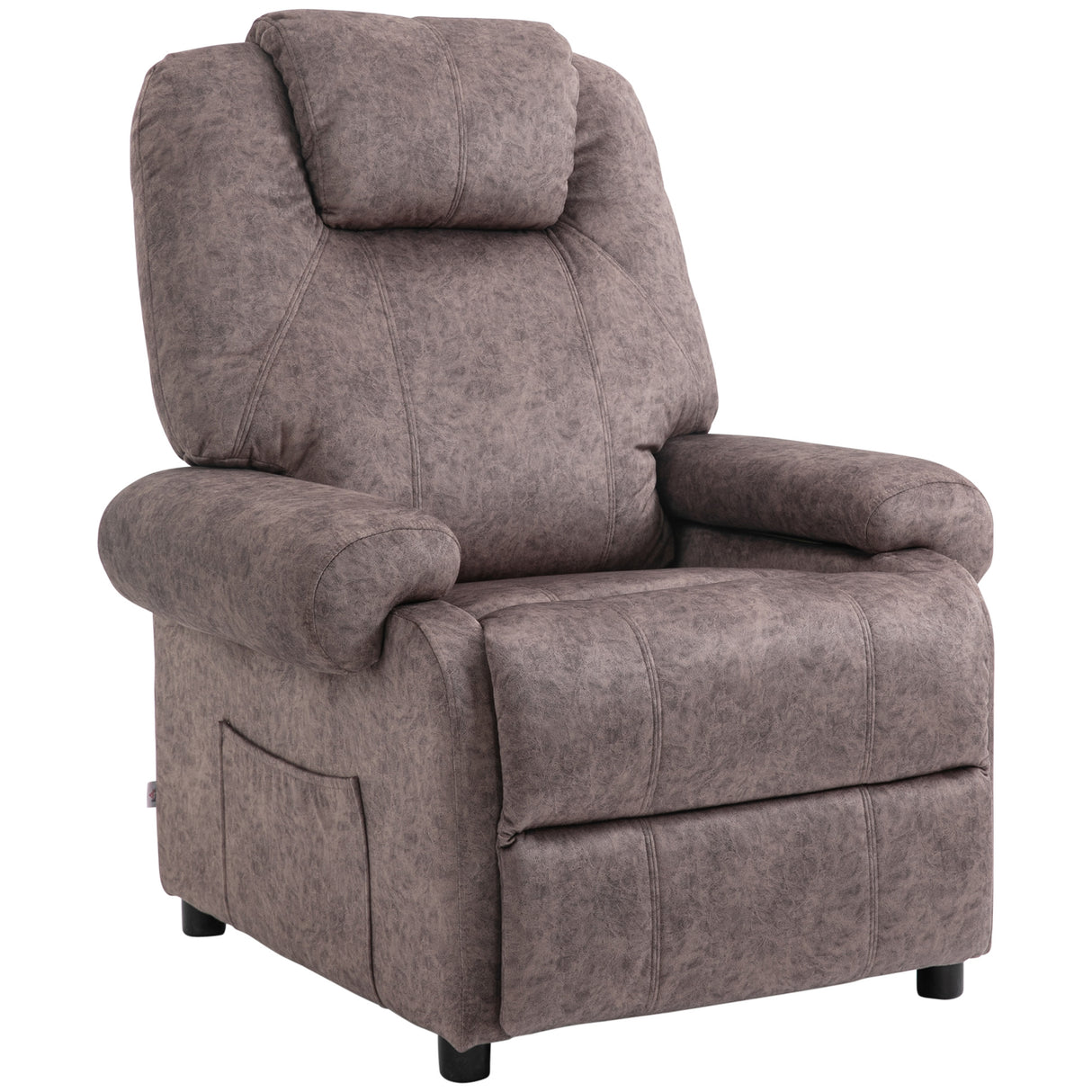 easycomfort easycomfort poltrona relax reclinabile manualmente in tessuto con imbottitura extra marrone