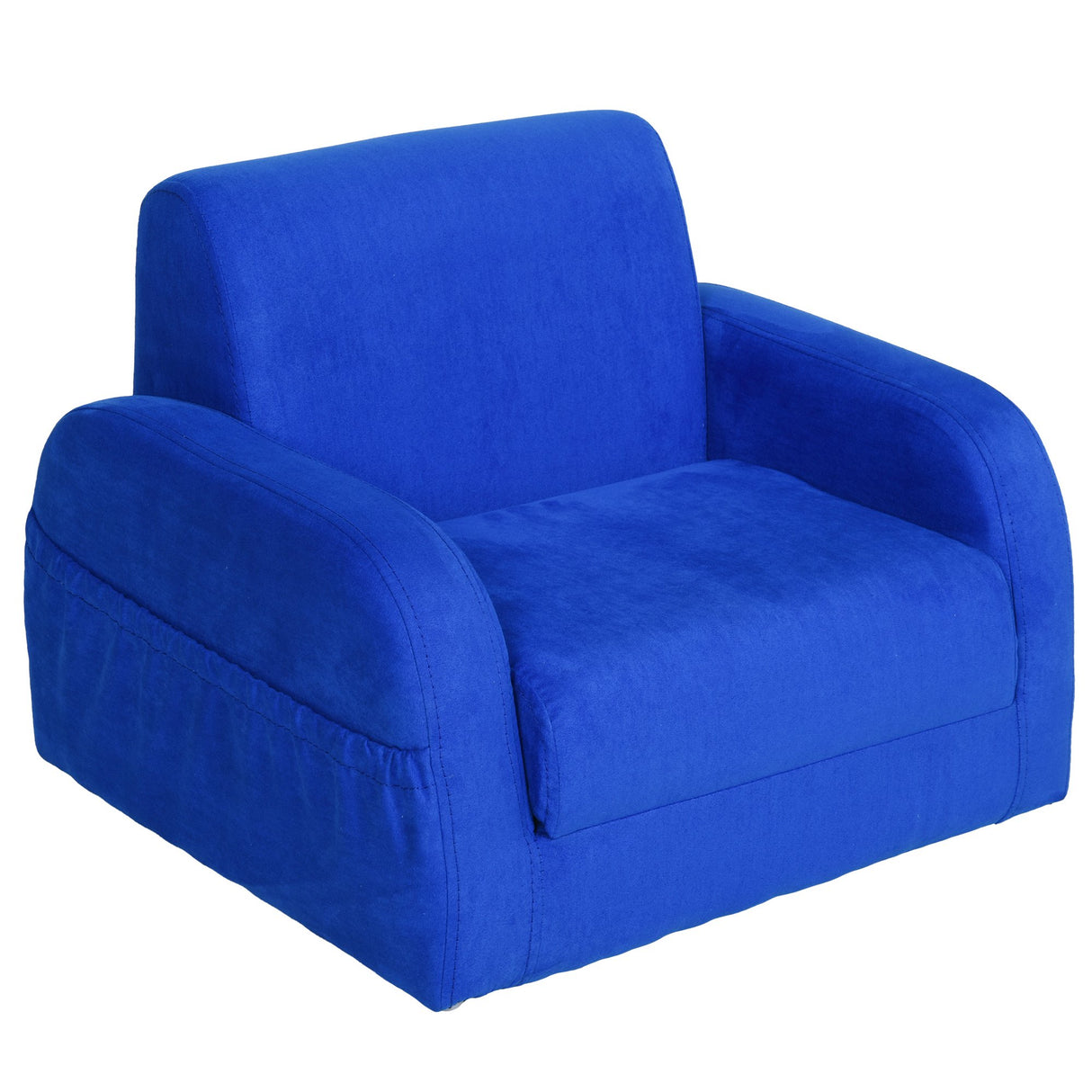 easycomfort easycomfort poltroncina letto 2 in 1 per cameretta bambini con imbottitura e rivestimento flanella blu max 65 kg 47x45x38cm