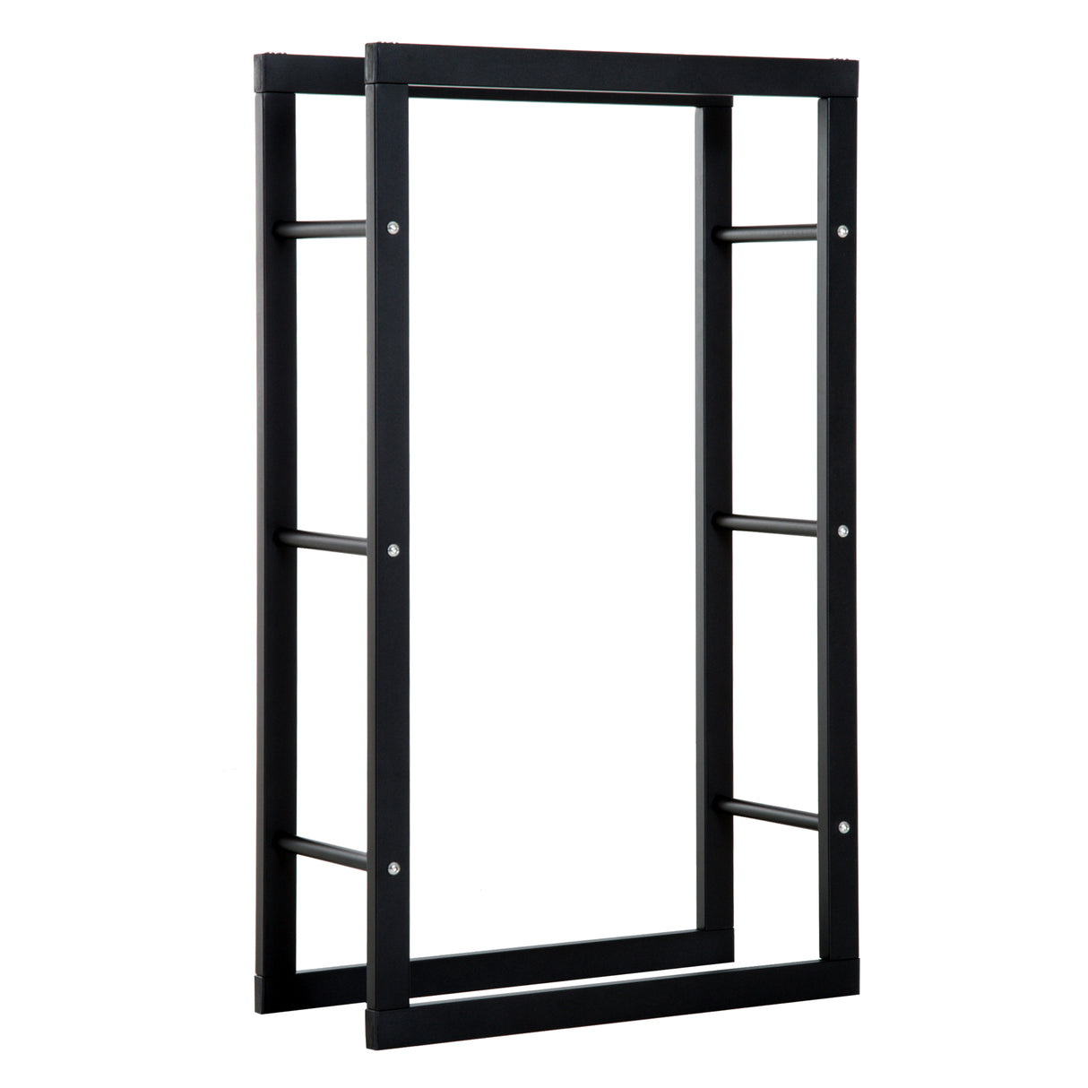 easycomfort easycomfort porta legna per casa e giardino in ferro nero 60x25x100cm