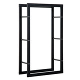easycomfort easycomfort porta legna per casa e giardino in ferro nero 60x25x100cm