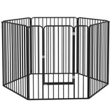 easycomfort easycomfort recinto per cani grandi a 6 pannelli modulabili in acciaio 164x83x100 cm nero