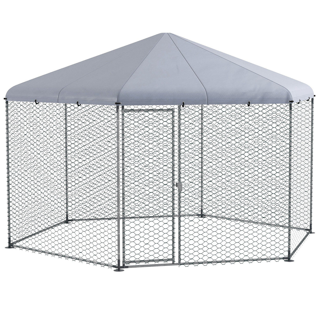 easycomfort easycomfort recinto per galline con tetto e porta bloccabile in acciaio per 10 15 animali 4x3 5x2 6m